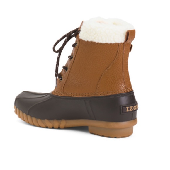 Izod snow duck boots with warm lining inside and buckle on side. - Picture 7 of 7
